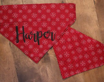 Winter Dog and Cat (Over the Collar) Personalized Bandana / Pet Scarf – PawsMidwest