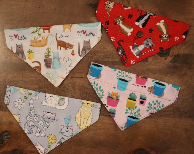Cat Print (Over the Collar) Personalized Bandana / Pet Scarf – PawsMidwest