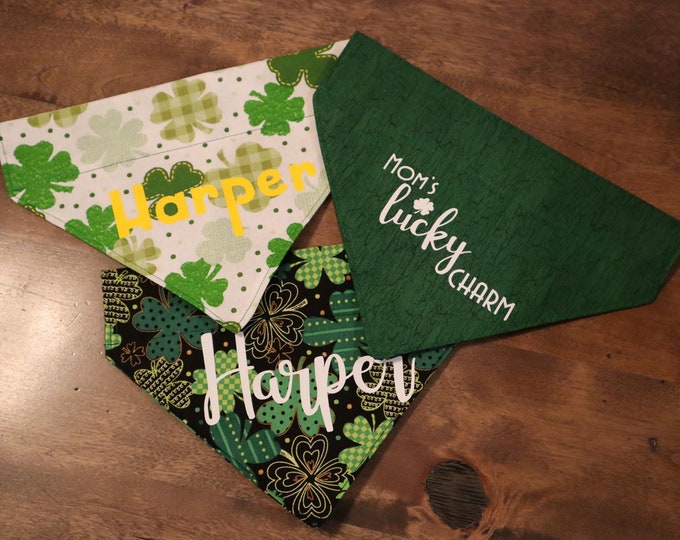 St. Patrick's Day Dog and Cat (Over the Collar) Personalized Bandana / Pet Scarf – PawsMidwest
