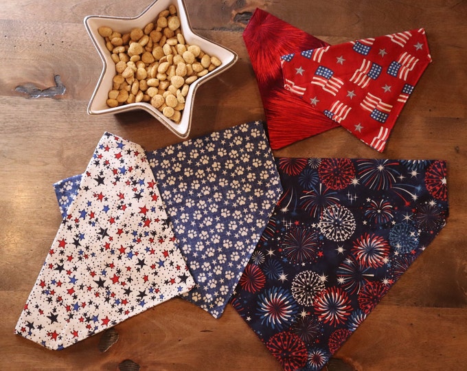 Patriotic Dog and Cat (Over the Collar) Personalized Bandana / Pet Scarf – PawsMidwest