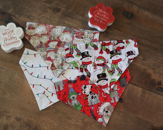 Christmas Dog and Cat (Over the Collar) Personalized Bandana / Pet Scarf – PawsMidwest