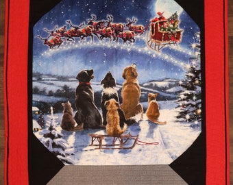 Handmade Christmas Dog/Cat Quilt (Wall Hanging/Throw/Blanket) - PawsMidwest