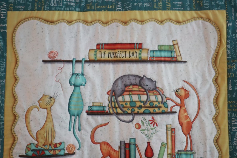 Handmade Cat Quilt wall Hanging or Throw Pawsmidwest Etsy