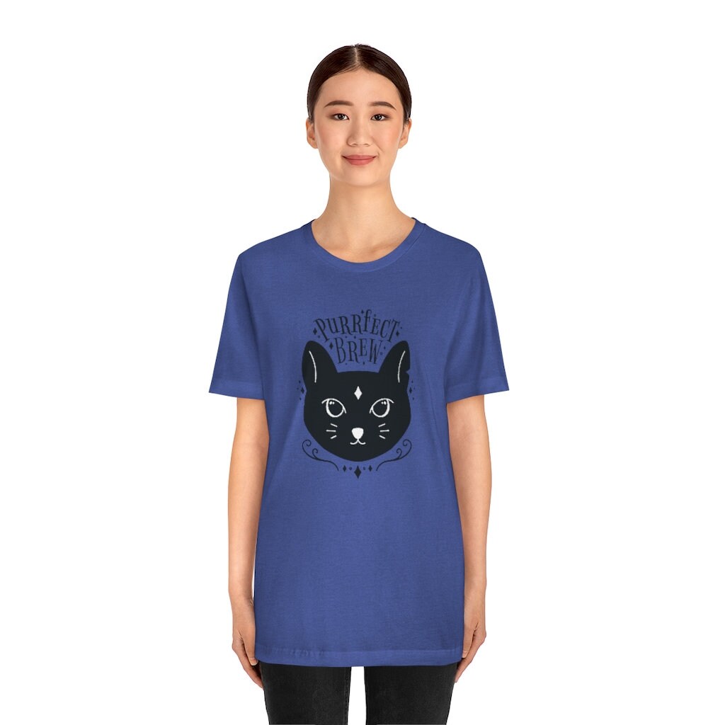 Purrfect Brew Tshirt Cute Black Cat 