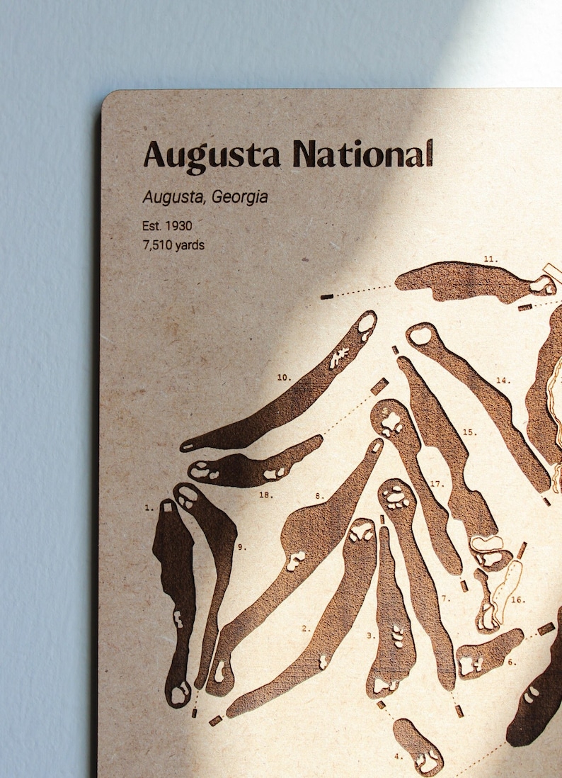Augusta National Course Map the Masters Course Map Golf Course Maps Golf Decor and Gifts Augusta
