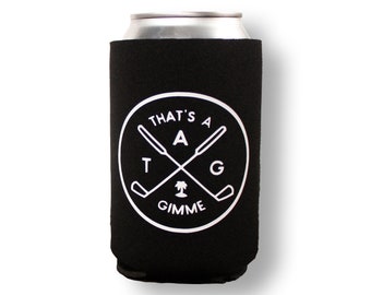 That's A Gimme™ 12 oz Can Cooler, Black Can Cooler, Golf Can Cooler, Golf Can Holder, Golf Drink Holder, Black Can Cooler