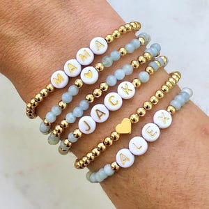 Personalized Beaded Name Bracelet, Postpartum Mom Gift, New Mom Baby Shower Gift, Mothers Day Gift, Pregnancy Birthing Gift, Expecting Mom