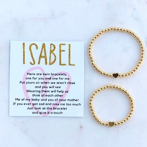 kindergarten mama and me bracelet, back to school mommy and me bracelets, first day of school pre-k bracelet set, mom and me school bracelet