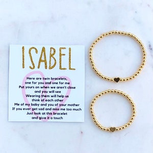 First Day of School Matching Bracelet Set, School Anxiety Relief Bracelet, Mom Child Security Bracelets, Kid Comfort Bracelet, Think of Me