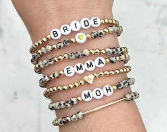 Personalized Word Beaded Bracelet, Kids Name Bracelet, Stacking Mama Bracelet, Custom Name Bracelet Stack, Personalized Gift, Gift for Her