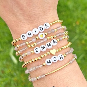 Personalized Word Bracelet, Kids Name Bracelet, Stacking Mama Bracelet, Custom Name Beaded Bracelet, Personalized Gift, Stretch Bracelet