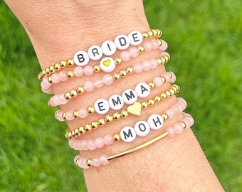 Personalisiertes Armband mit Wortperlen, Namensarmband für Kinder, stapelbares Mama-Armband, personalisiertes Namensarmband, personalisiertes Geschenk, Geschenk für Sie