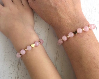 Conjunto de pulseras de mamá y yo, pulsera de madre e hija a juego, pulsera de piedras preciosas de mamá y yo, pulsera de amistad mini de mamá, regalo del Día de las Madres