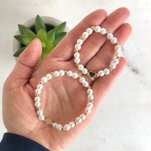 Mama and Little Girl Matching Bracelets,  Mommy Daughter Jewelry, New Mom Gift, Mother&#39;s Day Gift, Baby Girl Bracelet, Flower Girl Bracelet