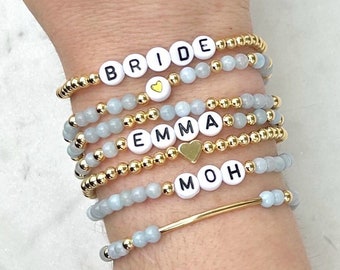 Personalized Beaded Name Bracelet, Postpartum Mom Gift, New Mom Baby Shower Gift, Mothers Day Gift, Pregnancy Birthing Gift, Expecting Mom