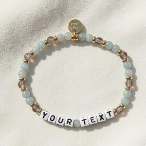 Pulsera de cuentas con nombre personalizado: Joyería con palabra personalizada, Regalo personalizado