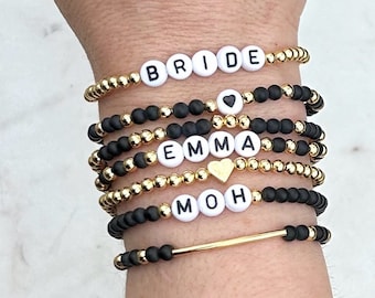 Personalized Word Beaded Bracelet, Kids Name Bracelet, Stacking Mama Bracelet, Custom Name Bracelet Stack, Personalized Gift, Gift for Her