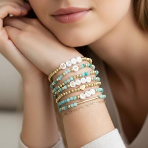 Custom Name Bracelet, Personalized Jewelry for New Mom, Pregnancy Gift for Wife, First Time Mom Gift, Mother's Day Gift, Push Present image 3
