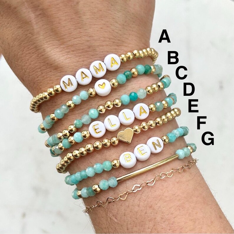Personalized Beaded Name Bracelets; Custom Name Friendship Bracelets ...