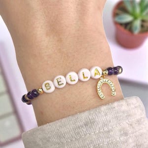 Custom Name Horse Bracelet: Gemstone Pet Memorial Jewelry