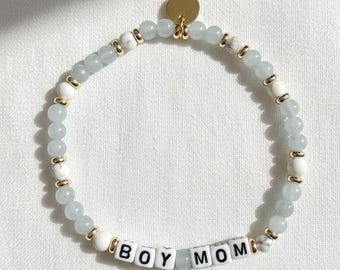 Braccialetto con perline personalizzato: braccialetto per la mamma del bambino, regalo per la festa della mamma