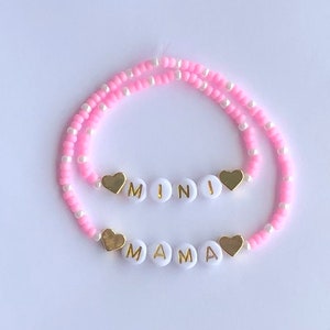 Mama and Mini Bracelet Set, Mommy and Me Matching Bracelets, Mother Daughter Bracelets, Toddler Little Girl Kid Bracelets, Mothers Day Gift