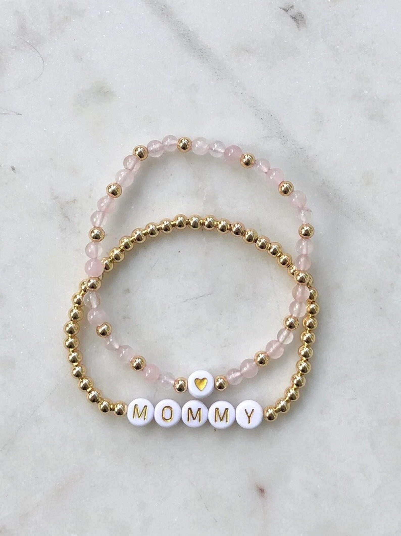 Beaded Name Bracelet Stack Personalized Mama Bracelet Etsy(02)