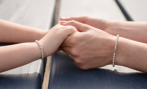 Mother and daughter silver bracelets online