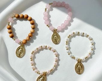 First Communion Gift Catholic Rosary Bracelet – Beaded Prayer Bracelet, Godparent or Godmother Gift, Handmade Catholic Jewelry