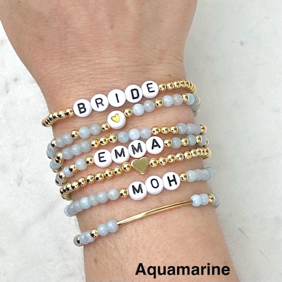 Personalized Word Bracelet, Kids Name Bracelet, Stacking Mama Bracelet, Custom Name Beaded Bracelet, Personalized Gift, Stretch Bracelet