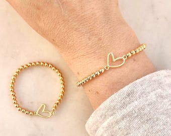 Matching Mother Daughter Bracelets, Gold Baby Bracelet, Mama Daughter Bracelet, First Time Mom Gift, Mommy and Me Bracelet, little girl gift