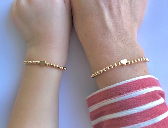 Gold Mama Mini Bracelet Set Gold Mom Daughter Bracelet Set