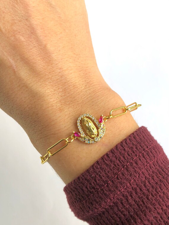 Virgin Mary Bracelet Mother Mary Bracelet Religious Mothers Etsy