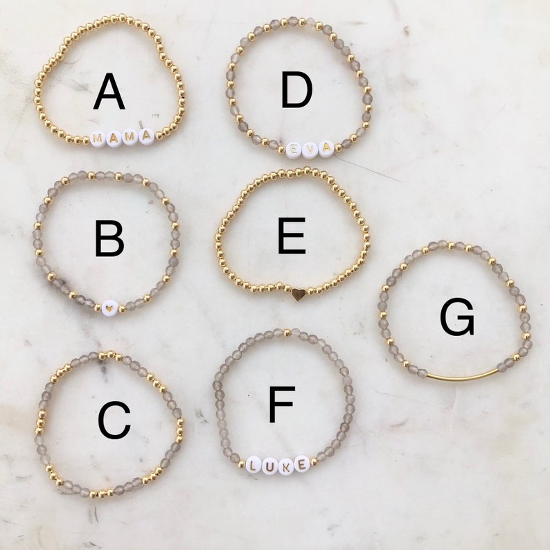 Custom Beaded Name Bracelet Personalized Word Bracelet Stack Etsy