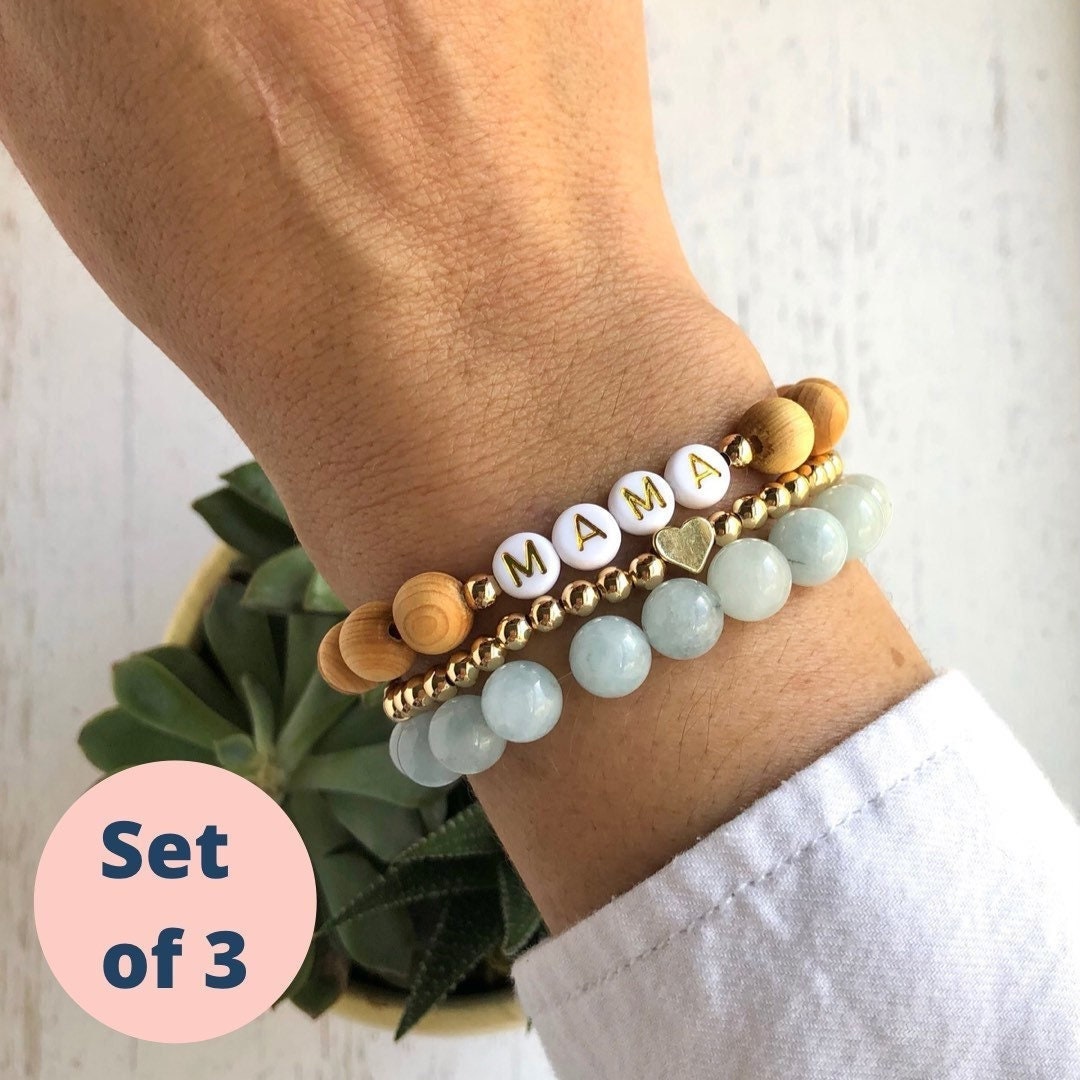 Braccialetto con perle azzurre e cristalli intrecciati - Gioielli