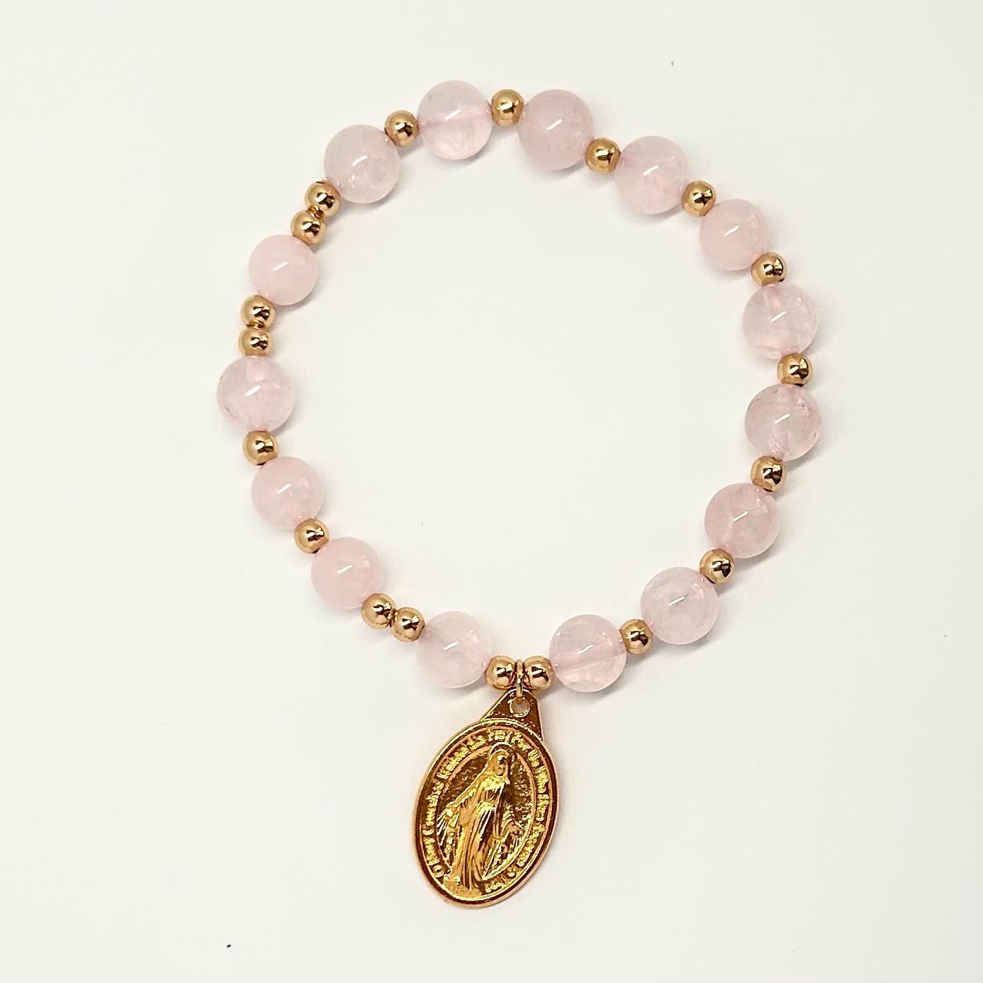 Catholic Rosary Bracelet for Women, Beaded Stretch Rosary, Confirmation Sponsor Gift, Godmother Gift, Catholic Jewelry, Religious Gift