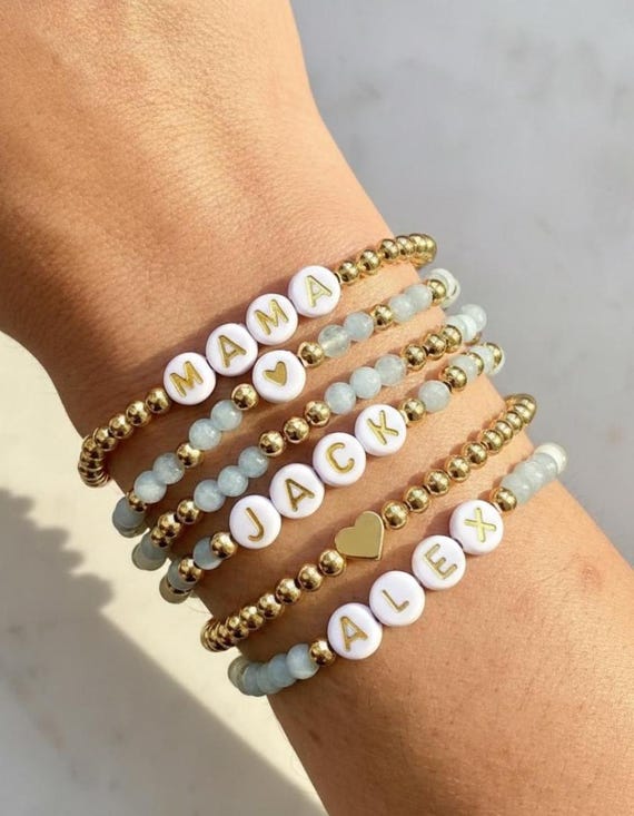 Custom Name Bracelet, Personalized Jewelry for New Mom, Pregnancy Gift for Wife, First Time Mom Gift, Mother's Day Gift, Push Present