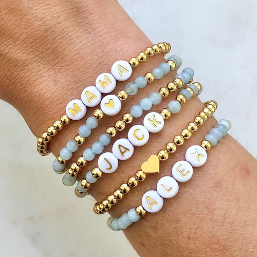 Personalized Custom Beaded Name Bracelet Name Bracelet Etsy