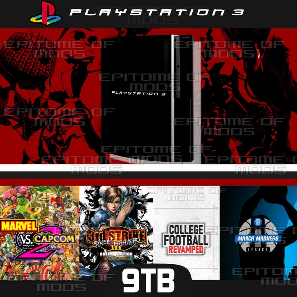 The Ultimate™ PlayStation 3 9TB w/ 1,500+ PS3, PS2, PSX, & PSP Games | 10,120+ Retro Games | College Football Revamped | MVC2 | Mod Menus |