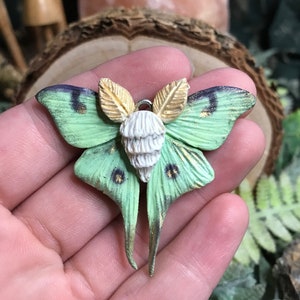 Luna moth necklace for ren faire jewelry for fairy pendant MADE TO ORDER