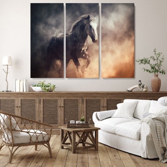 Luxury White Horse Canvas Wall Art Large Horse Canvas Wall Etsy