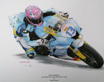 Lee Johnston, A3 limited edition fine art print, taken from original drawing by Stephen Batten.