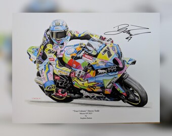 Guy Martin Motorcycle Art Print, Coloured Pencil Drawing - Etsy UK
