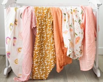 Bambus Musselin Swaddle Decke (120cm x 120cm) - Bunt, Bunt, Zitrone