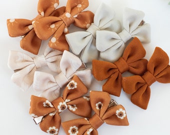 Baby Bow Clips: 5 Sets Cotton Hair Bows