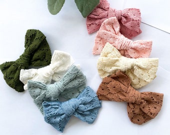 Baby Bow Headband 4-Pack: Cotton Lace Newborn Hair Bows