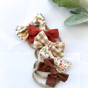 Baby Bow Stirnband 5er-Pack: Leinen Floral & Plaid Variety Set