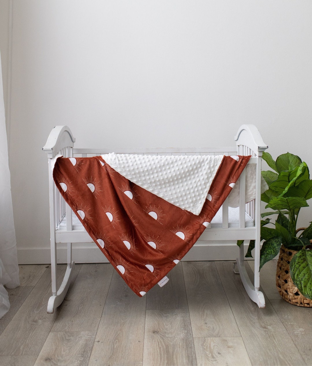 Minky Dot Baby Blanket / Super Soft Warm Baby Blanket / Terra Cotta