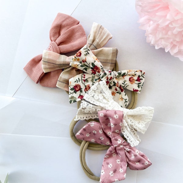 5 Pack Baby Bow Headband Variety Pack, baby headband, baby bows, baby girl headband, newborn bows, baby girl bow, bow set, baby gift