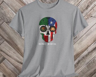 Puerto Rico Mexico Sugar Skull Shirt: Two Roots One Rhythm Tee